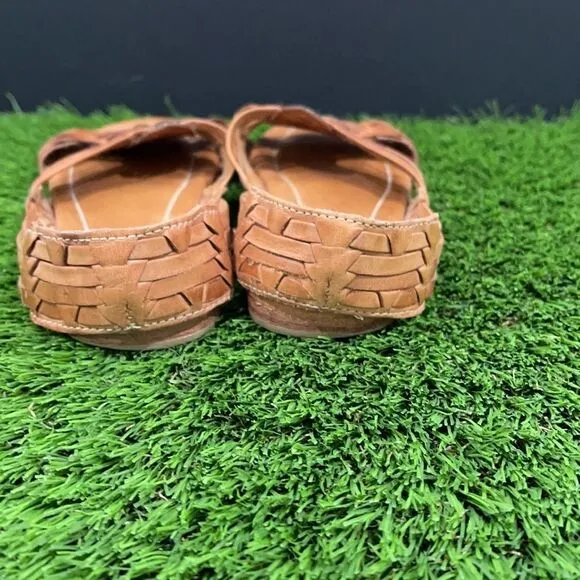 Frye Jacey Huarache Sandals Brown Leather