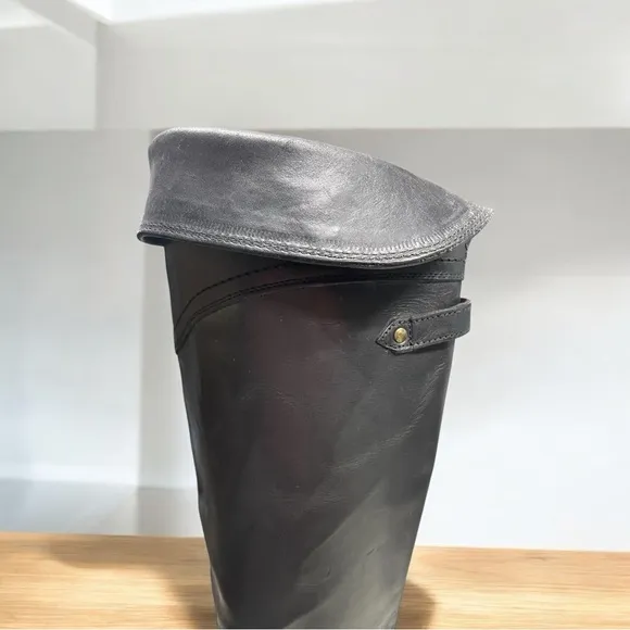 Frye Jane Tall Cuff Black Leather Boots -  Size 6B