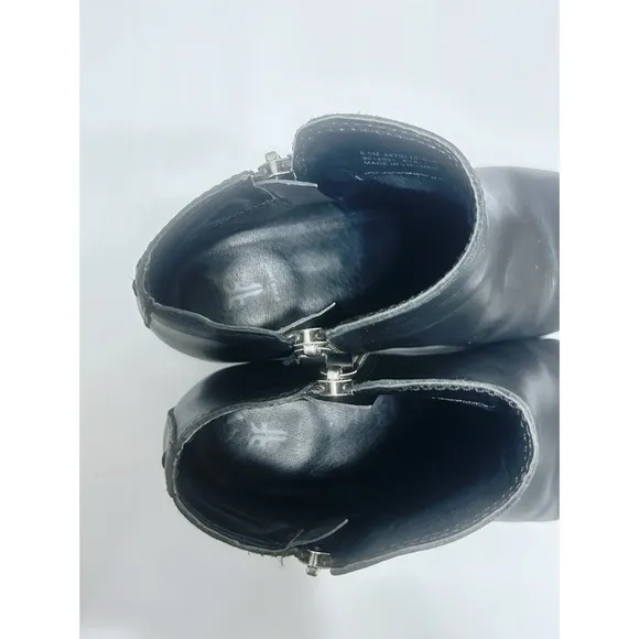 Frye Judith Double Zip Leather Ankle Boots in Black