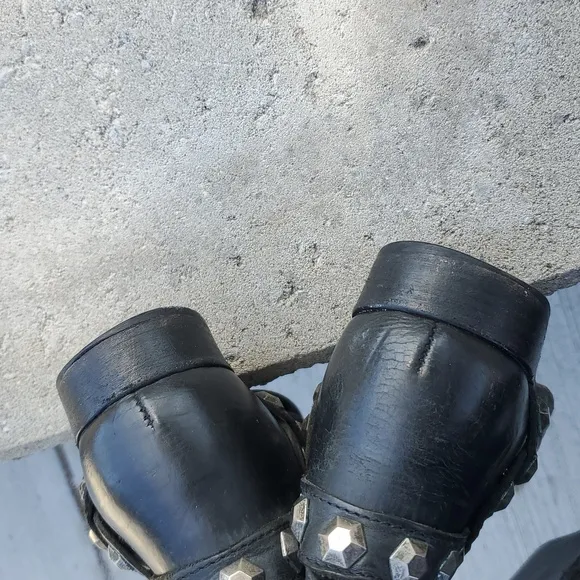 Frye Melissa Honeycomb Studded Tall Black Leather Boots