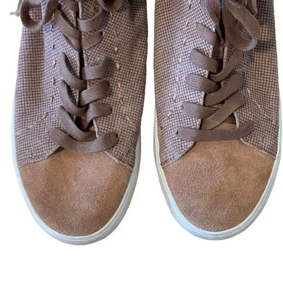 Frye Mens Brown Tan Suede Leather High Top Sneakers Tennis Shoes Sz 9.5