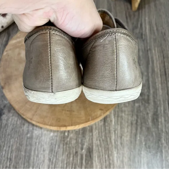*FRYE | Mindy Slip-On Leather Sneaker Shoes in Tan Brown Size 9.5