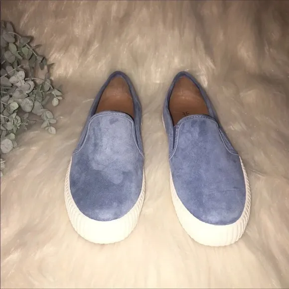 FRYE Sz 6 Camille Blue Ivy Suede Slip-On Shoes/Sneaker