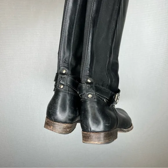 FRYE | Tall Mid Calf Stylish Black Leather Boots 7 Woman’s