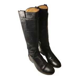 Frye Womens Melissa 76932 Tall Leather Riding Boots Black SZ 6.5 B Side Zip