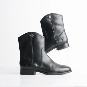 Frye Womens Melissa Button Short Black Leather Cowboy Boot Bootie US 7.5 EU 38.5