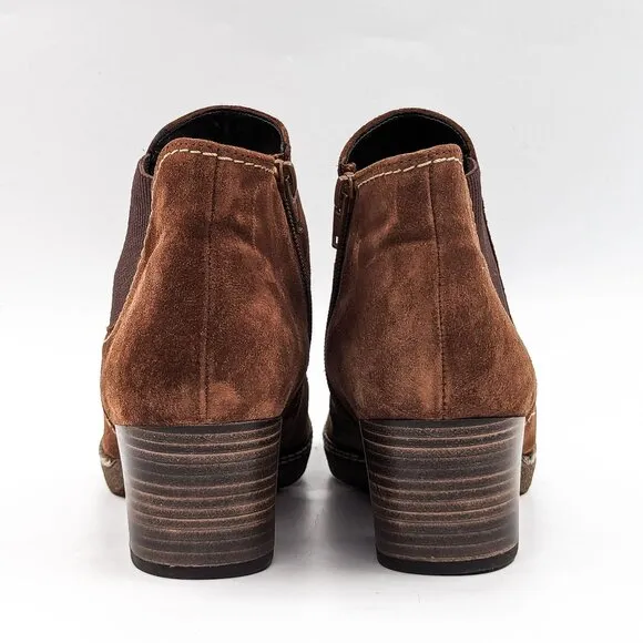 Gabor Women Lilia Brown Suede Slip-on Chelsea Western Boots size 6M