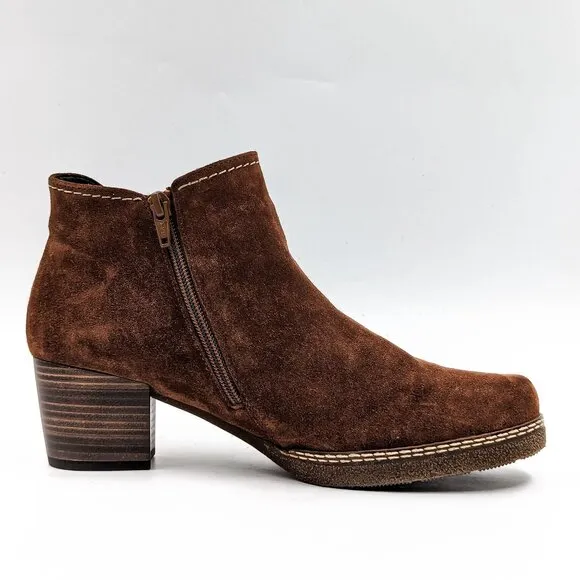 Gabor Women Lilia Brown Suede Slip-on Chelsea Western Boots size 6M