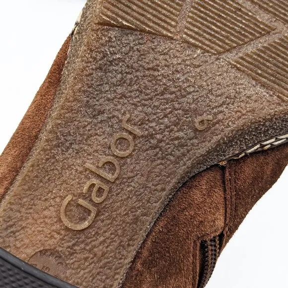 Gabor Women Lilia Brown Suede Slip-on Chelsea Western Boots size 6M
