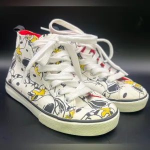 Gap/‎ Peanuts Collaboration- High-Top Sneakers - White/Yellow, Size:11 Toddler