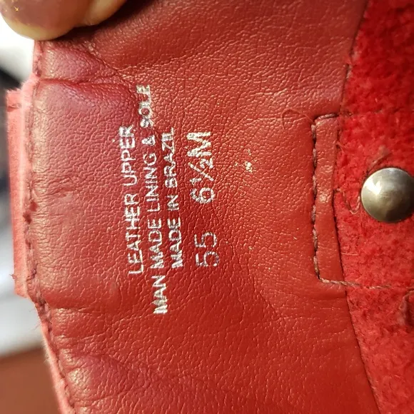 GB Gianni Bini Red Leather Upper Made in Brazil Women's Boots Size 6.5 M.