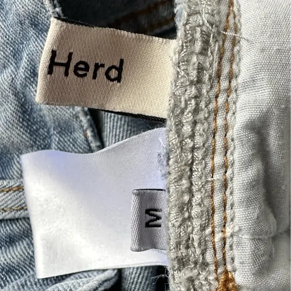 Gentle Herd Split Hem High Rise Jeans Straight Leg Denim Blue Size Medium 26