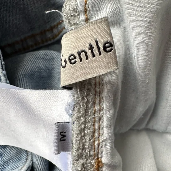 Gentle Herd Split Hem High Rise Jeans Straight Leg Denim Blue Size Medium 26