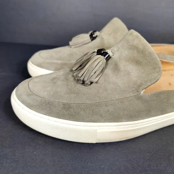 Gentle Souls By Kenneth Cole Rory Tassel Gray Suede Slip On Mule Loafer Wmn 11M