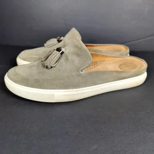 Gentle Souls By Kenneth Cole Rory Tassel Gray Suede Slip On Mule Loafer Wmn 11M
