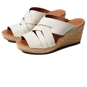 Gentle Souls Womens Charli Off White Woven Wedge Sandals 9
