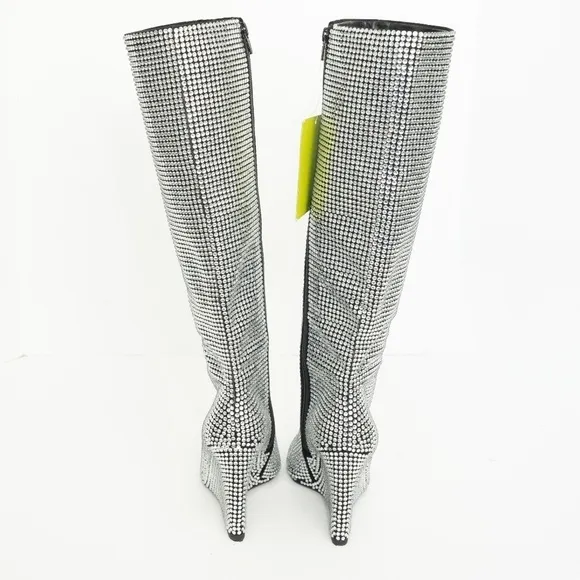 Gianni Bini. GaborTwo Rhinestone Pointed Toe Tall Wedge Boots.