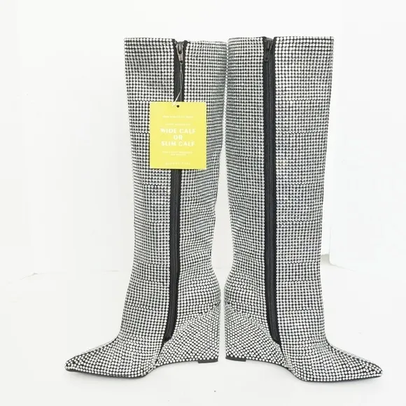 Gianni Bini. GaborTwo Rhinestone Pointed Toe Tall Wedge Boots.
