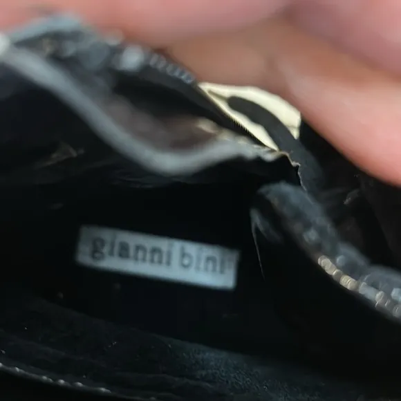 Gianni Bini Kophie Rhinestone Buckle Crinkle Patent High Tops