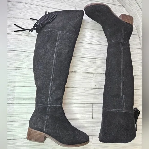Gibson Latimer Ammelia Over the Knee Suede Boots in Black Size 6.5