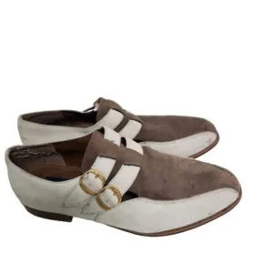 Giorgio Brutini Vintage Unique Color Block Suede Buckle Shoes Size 8.5