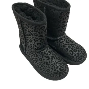 Girls Black Leopard Print Boots used once size 13 Girls GUC