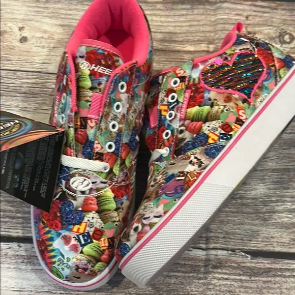 Girls Heelys Little Kid (Sz 8) and Big Kid (Sz 9) Pro 20 Print Sneakers • NWT!