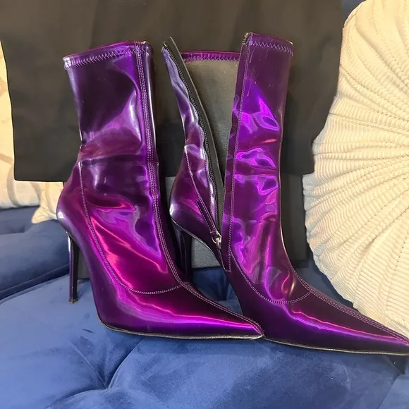 Giuseppe Zanotti Purple Heeled Boots Sleek Silhouette