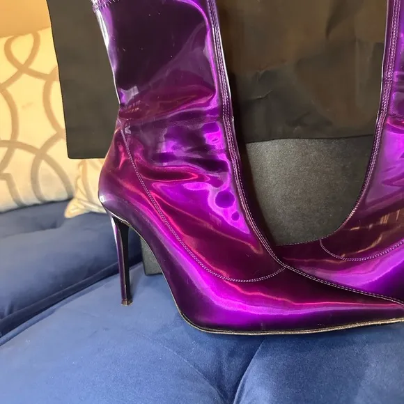 Giuseppe Zanotti Purple Heeled Boots Sleek Silhouette