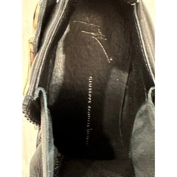 Giuseppe Zanotti Veronica women's Black/Blue velvet high top Sneakers Size 35.5