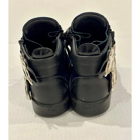 Giuseppe Zanotti Veronica women's Black/Blue velvet high top Sneakers Size 35.5