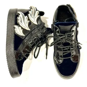 Giuseppe Zanotti Veronica women's Black/Blue velvet high top Sneakers Size 35.5