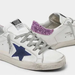 Golden Goose Classic Superstar Purple Glitter Shoes Sz 9 EU 39