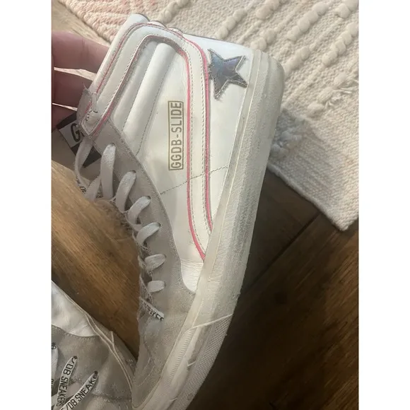 Golden Goose Slide Sneakers Womens Slide In Mid-Top Shoes Camo/Pink Sz 41 US-10