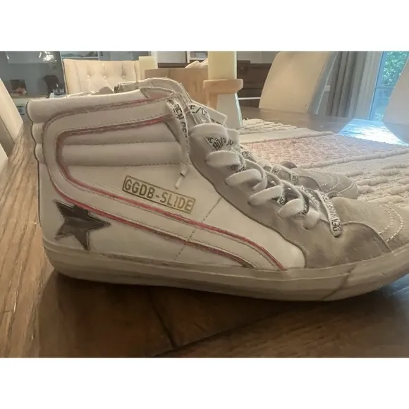 Golden Goose Slide Sneakers Womens Slide In Mid-Top Shoes Camo/Pink Sz 41 US-10