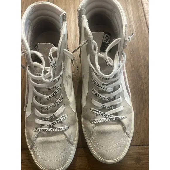 Golden Goose Slide Sneakers Womens Slide In Mid-Top Shoes Camo/Pink Sz 41 US-10