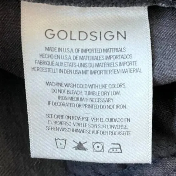 Goldsign High Rise Button Fly Jeans Size 26 Charcoal Straight Leg Anthropologie