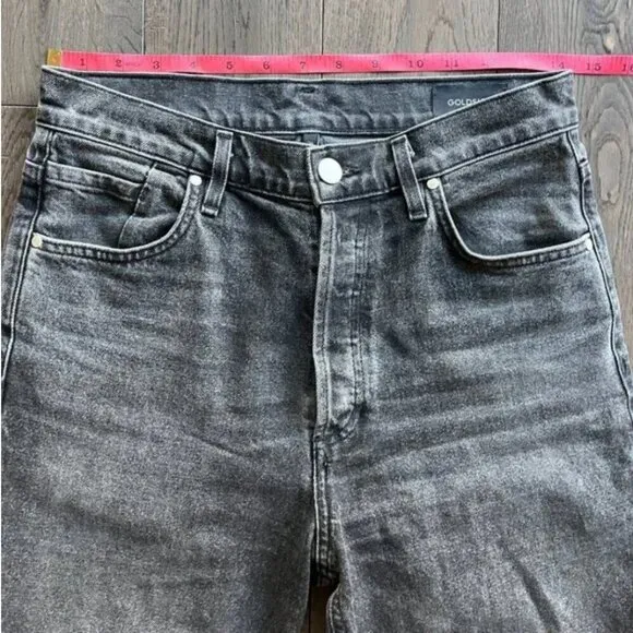 Goldsign High Rise Button Fly Jeans Size 26 Charcoal Straight Leg Anthropologie