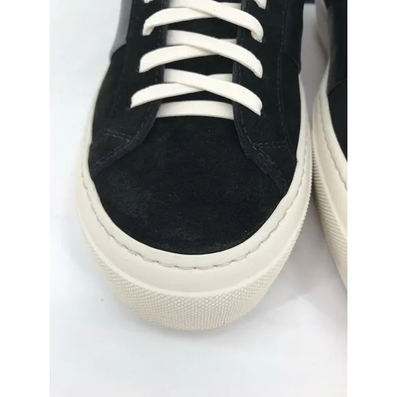 Good Man Brand Legacy Lo Top Mens 7.5 Black Suede Vachetta Leather Trim Sneakers