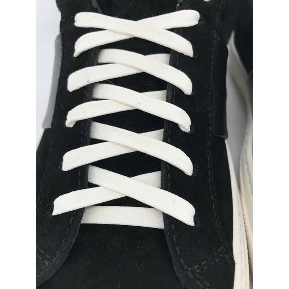 Good Man Brand Legacy Lo Top Mens 7.5 Black Suede Vachetta Leather Trim Sneakers
