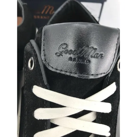 Good Man Brand Legacy Lo Top Mens 7.5 Black Suede Vachetta Leather Trim Sneakers