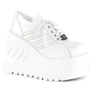 Gothic Wedge Platform Patent Lace Up Shoes