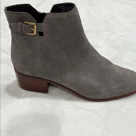 Gray Suede Ankle Boots