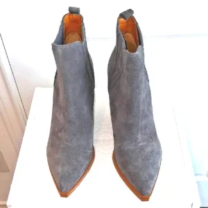 Gray Suede Ankle Boots