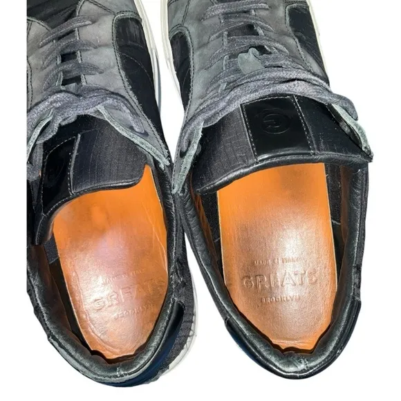 Greats Brooklyn Black Leather Low Top Men’s Sneakers Sz 12