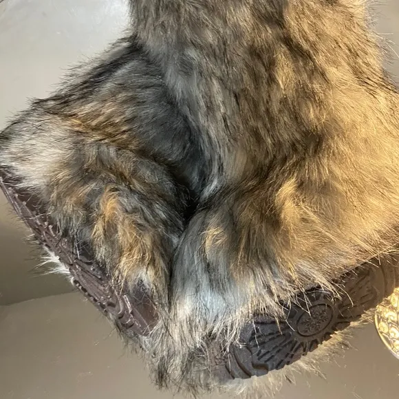 Grey Custom Faux Fur Knee Boots