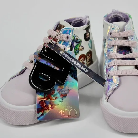 GROUND Up Disney 100 High Top Sneakers Toddler Size 5 in Purple/White NEW