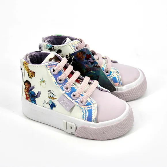 GROUND Up Disney 100 High Top Sneakers Toddler Size 5 in Purple/White NEW