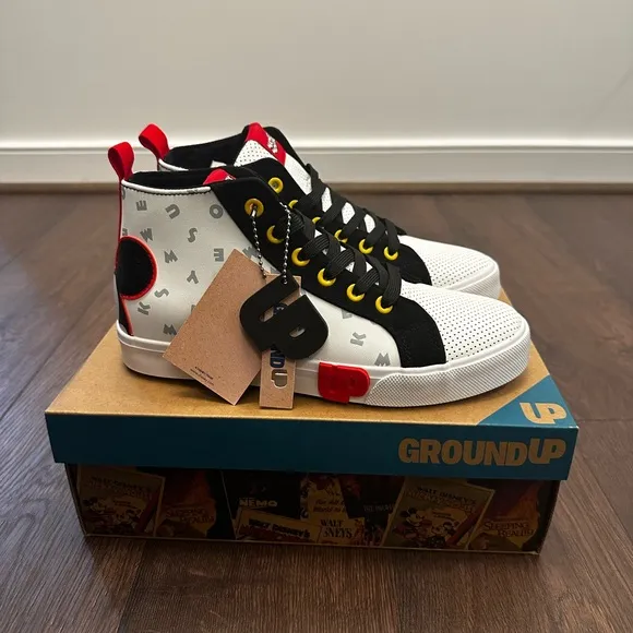 Ground Up Mickey Mouse Patch High-Top Sneakers