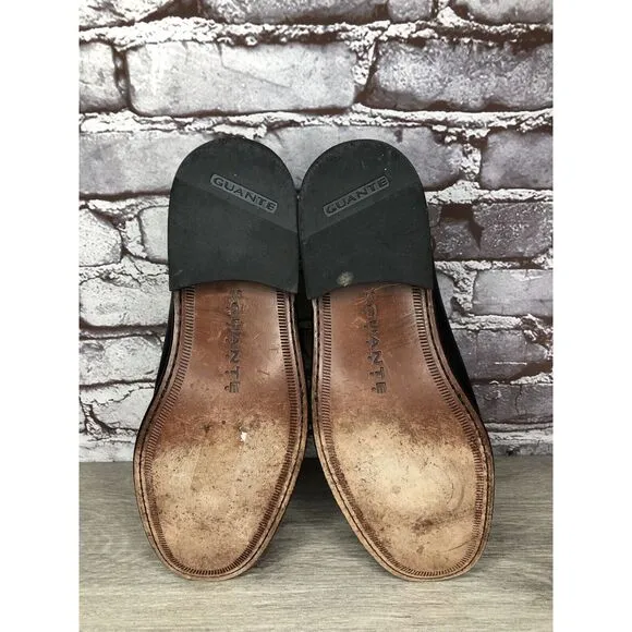 Guante Classic Black Leather Slip On Chile Loafers Dress Shoes Men Sz 9.5M US/43